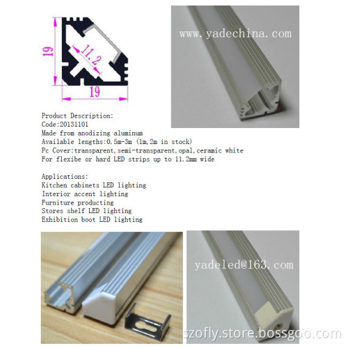 Aluminum Extrusion LED Profiles for Strips Lighting